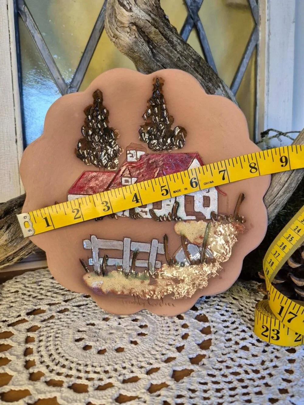 Vintage Artisan Pottery Wall Plate Signed Tremblay Québec 8.25" - Picture 5 of 6